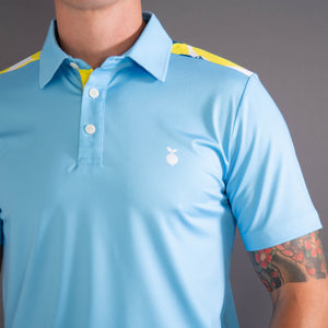 Lemon Print Polo Shirt - Sky Blue