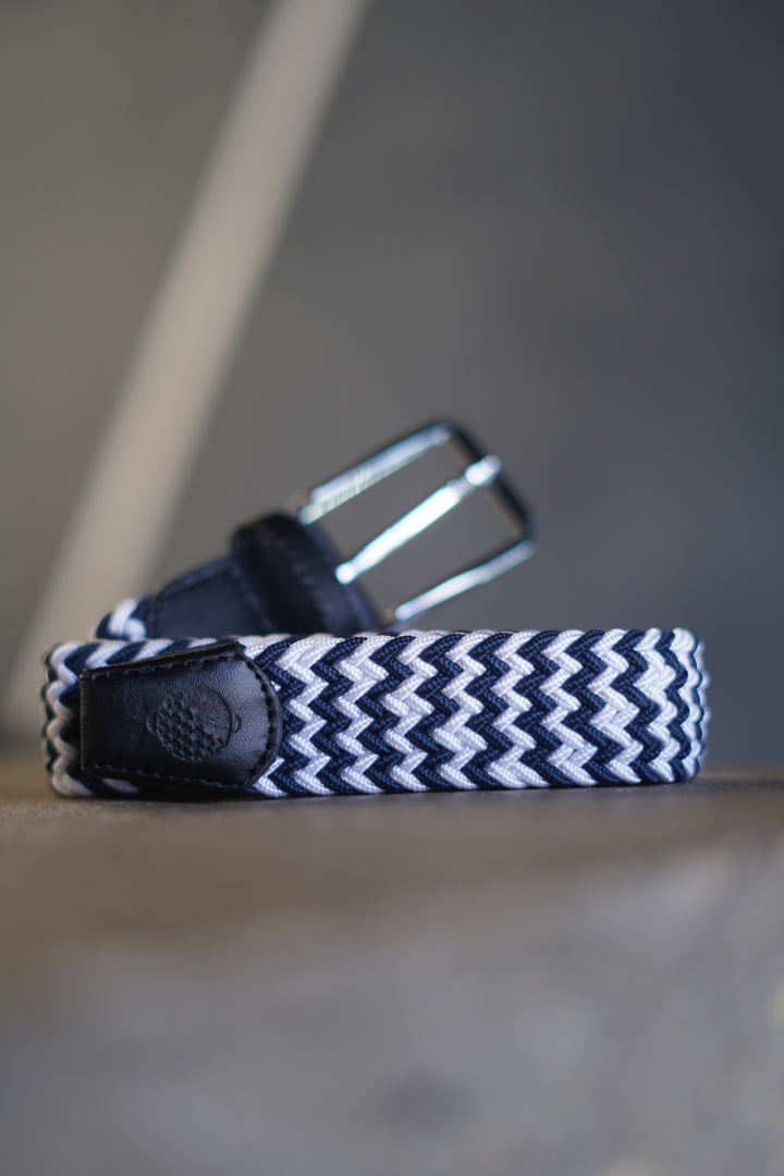 Stretch Webbed Belt - Navy/Grey/black