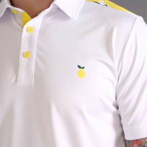 Lemon Print Polo Shirt - White