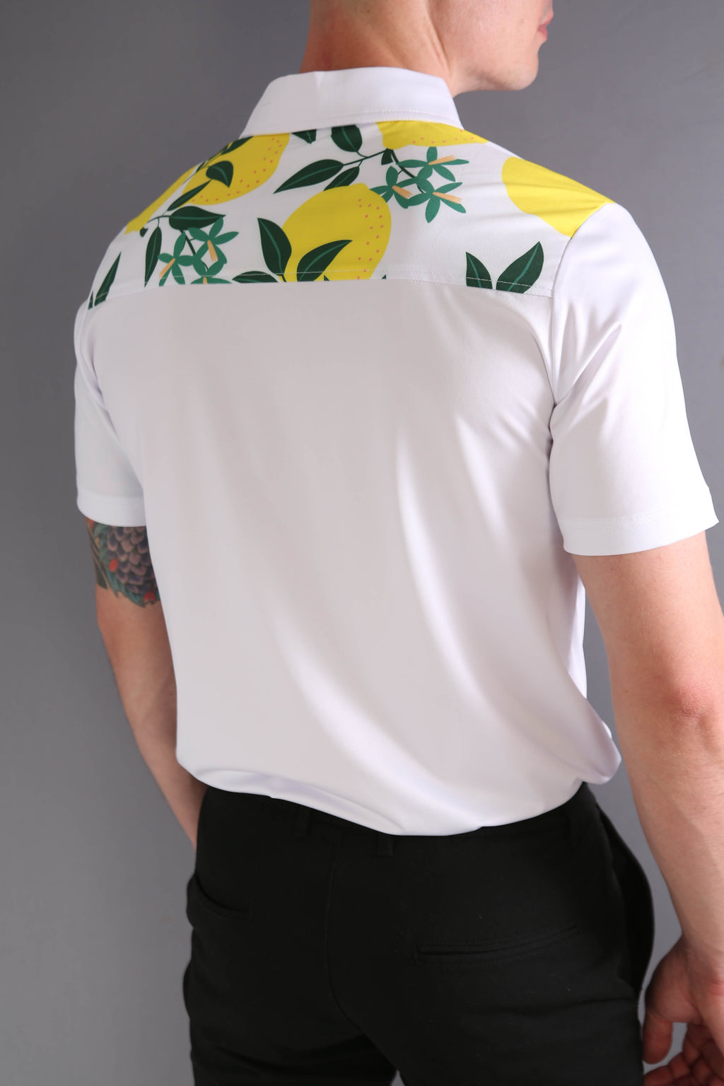 Lemon Print Polo Shirt - White